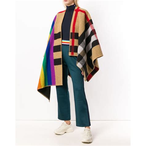 poncho burberry sale|Burberry rainbow vintage poncho.